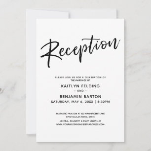 Invitación Recepción de Boda Simple con Letra Moderna Informa