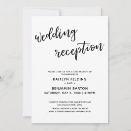 Invitación Recepción de Boda Simple con Letra Moderna Informa