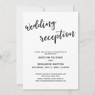 Invitación Recepción de Boda Simple con Letra Moderna Informa