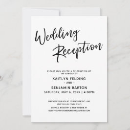 Invitación Recepción de Boda Simple con Letra Moderna Informa