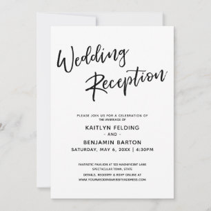 Invitación Recepción de Boda Simple con Letra Moderna Informa