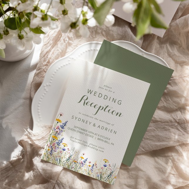 Invitación Recepción de Boda Simple de Flores Silvestres (Subido por el creador)