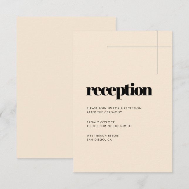 Invitación Recepción de boda simple, elegante y chic (Anverso / Reverso)