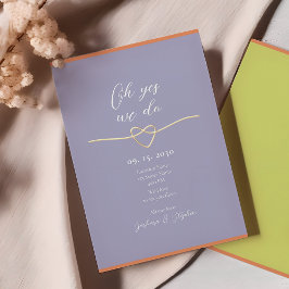 Invitación Recepción de Boda Simple Morada