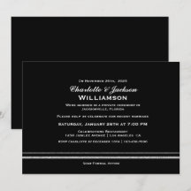 Recepción de Boda Simple Negra Moderna