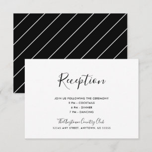 Invitación Recepción de Boda Simple y Elegante en Blanco y Ne