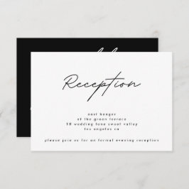 Invitación Recepción de Boda Simple y Elegante en Blanco y Ne