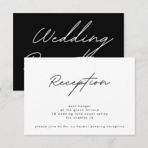Invitación Recepción de Boda Simple y Elegante en Blanco y Ne