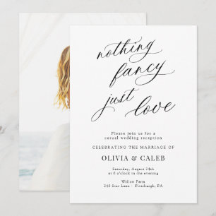 Invitación Recepción de Boda Sin Adornos Solo Amor