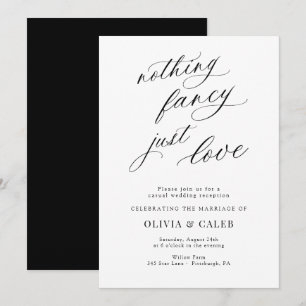 Invitación Recepción de Boda Sin Adornos Solo Amor