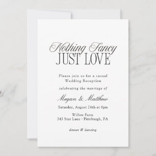 Invitación Recepción de Boda Sin Adornos Solo Amor