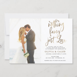 Invitación Recepción de Boda Sin Adornos Solo Amor