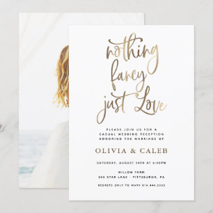 Invitación Recepción de Boda Sin Adornos Solo Amor