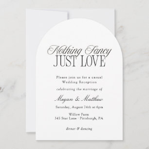 Invitación Recepción de Boda Sin Adornos Solo Amor