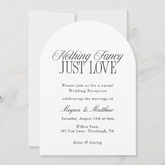 Invitación Recepción de Boda Sin Adornos Solo Amor