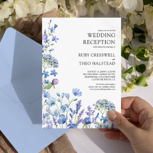 Invitación Recepción de boda solo con flores silvestres Lila
