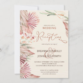 Invitación Recepción de Boda Solo Follaje Seco de Palma Boho
