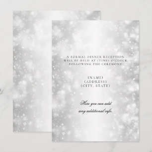 Invitación Recepción de Boda Solo Luces Plateadas Brillantes