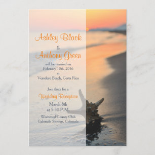 Invitación Recepción de Boda Sólo Puesta de Sol con Estrellas