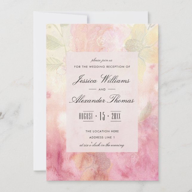 Invitación Recepción de Boda Soñadora Romántica (Anverso)
