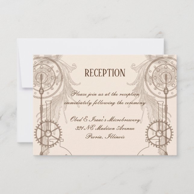 Invitación Recepción de Boda Steampunk (Anverso)