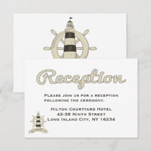 Invitación Recepción de Boda Tan Náutica Faro Barco