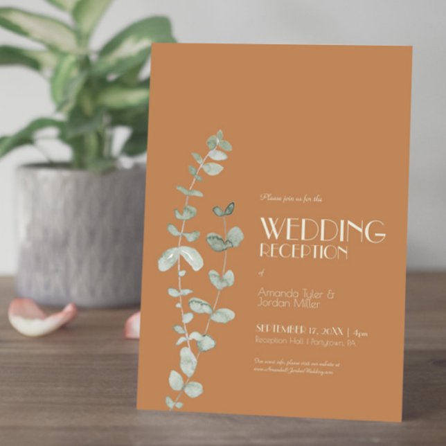 Invitación Recepción de boda Terracotta Eucalyptus Deco (Subido por el creador)