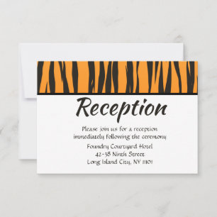 Invitación Recepción de Boda Tigre Impreso Dorado Negro Raya