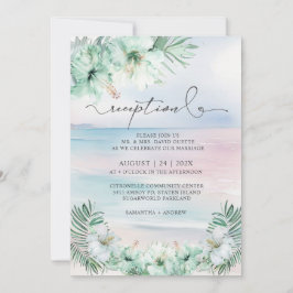 Invitación Recepción de boda tropical elegante