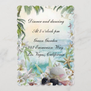 Invitación Recepción de Boda Tropical Floral Elegante en la P