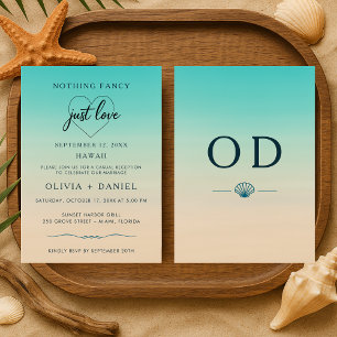 Invitación Recepción de Boda Tropical Moderna en la Playa par