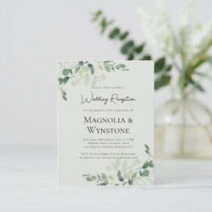 Invitación Recepción de boda verde de salvia de eucalipto