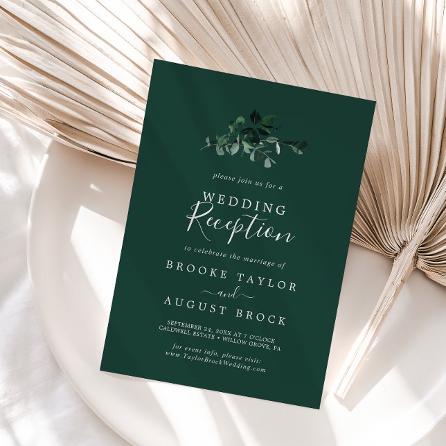Invitación Recepción de Boda Verde Esmeralda (Subido por el creador)