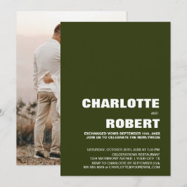 Invitación Recepción de Boda Verde Moderna