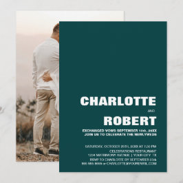 Invitación Recepción de Boda Verde Moderna