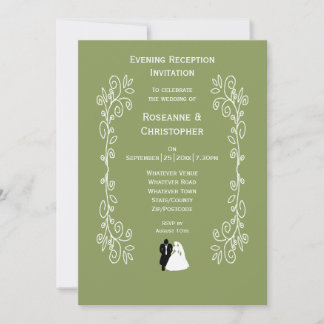Invitación Recepción De Boda Verde Sage Y Boda Groom