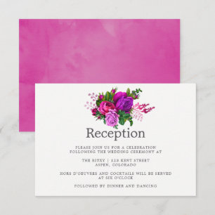 Invitación Recepción de boda vintage fucsia y morado desgasta