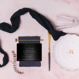Invitación Recepción de Boda Vip Otoño Invierno Glam Negro