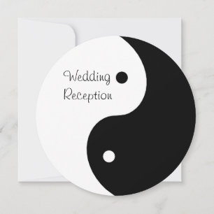 Invitación Recepción de Boda Yin Yang Negro y Blanco