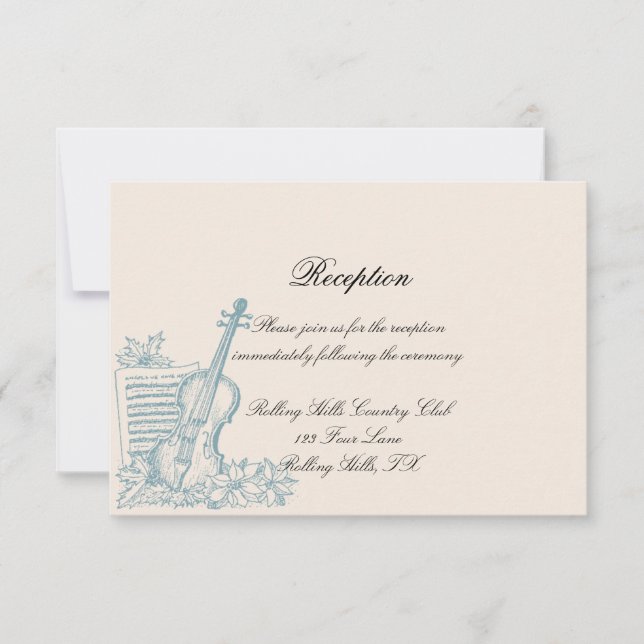 Invitación Recepción de Bodas Blancas y Azules de Invierno (Anverso)