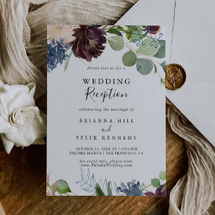 Invitación Recepción de bodas con flores y vegetación de Borg