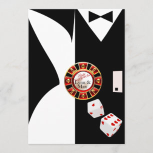 Invitación Recepción de bodas de Año Nuevo de Las Vegas Blanc