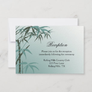 Invitación Recepción de bodas de bambú natural de gradiente v