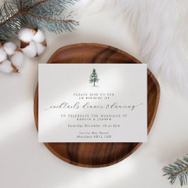 Invitación Recepción de bodas de caligrafía de árbol de pino