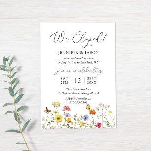 Invitación Recepción de bodas de flores silvestres I