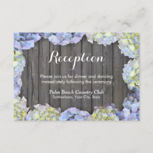Invitación Recepción de bodas de hidrangea de madera de grane