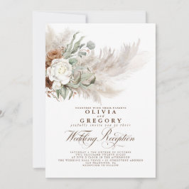 Invitación Recepción de Bodas de Hierro de Flores Sólidas y P