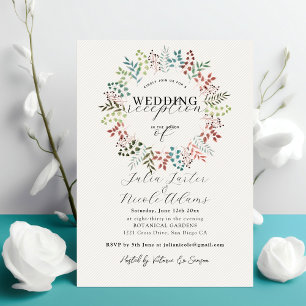 Invitación Recepción de bodas de hojas de eucalipto botánico