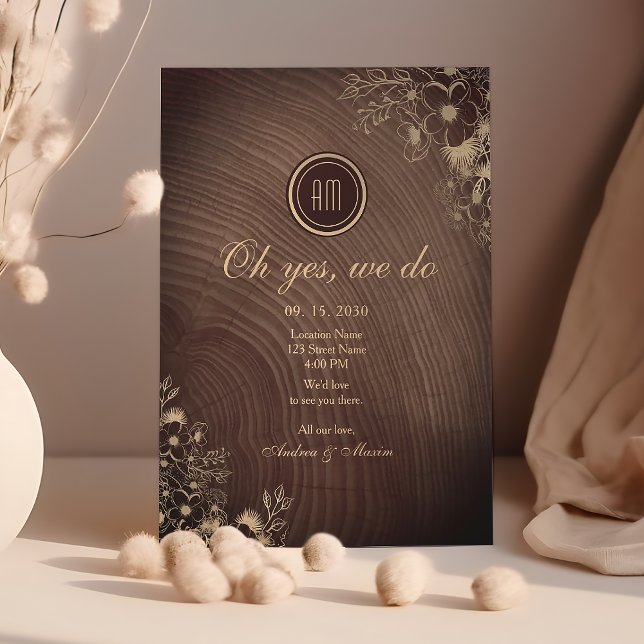Invitación Recepción de bodas de madera rústica (Subido por el creador)