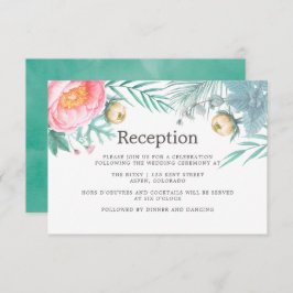 Invitación Recepción de bodas de verano con flores en la Casa